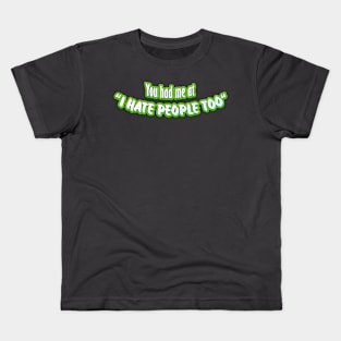 Antisocial - I hate people too sarcastic joke Kids T-Shirt